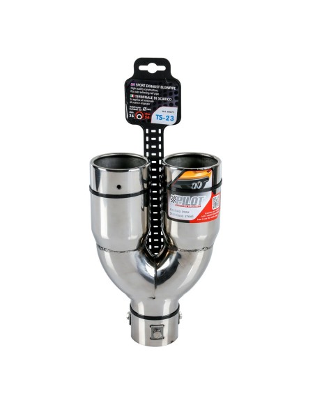 Terminale scarico universale inox doppio TS 23 36 54mm