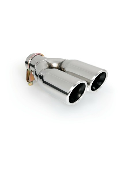 Terminale scarico universale inox doppio TS 43 33 55mm