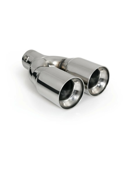 Terminale scarico universale inox doppio TS 46 32 50mm