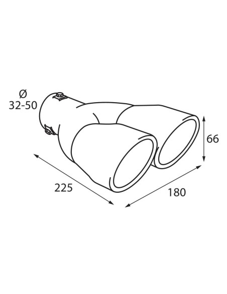Terminale scarico universale inox doppio TS 47 32 50mm