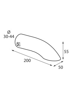 Terminale scarico universale inox singolo curvo T 06 30 44mm 2