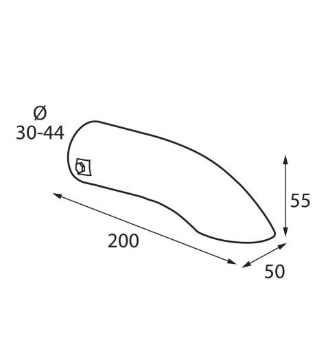 Terminale scarico universale inox singolo curvo T 06 30 44mm