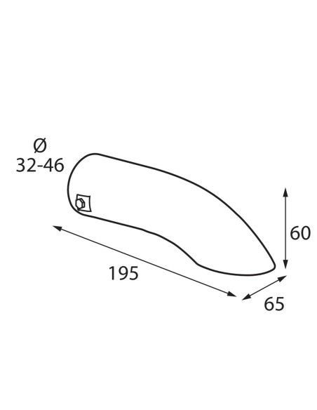 Terminale scarico universale inox singolo curvo T 07 32 46mm