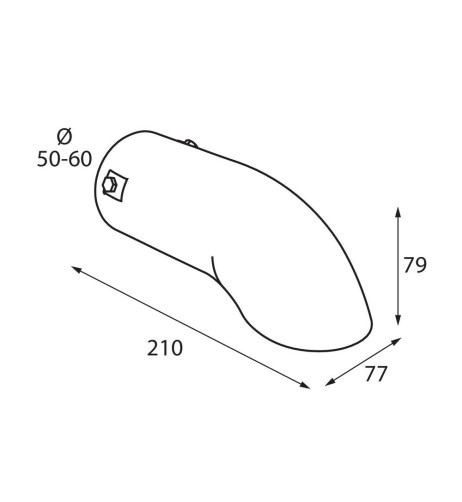Terminale scarico universale inox singolo curvo TS 44 50 60mm