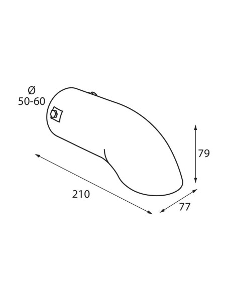 Terminale scarico universale inox singolo curvo TS 44 50 60mm