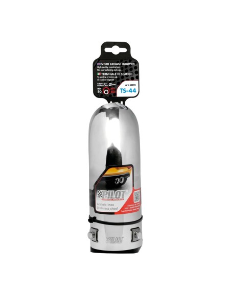 Terminale scarico universale inox singolo curvo TS 44 50 60mm