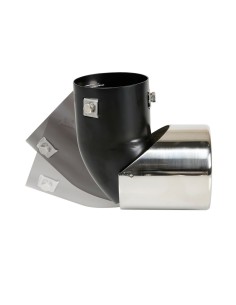 Terminale scarico universale inox singolo gomito regolabile TS 45 50 63mm 2