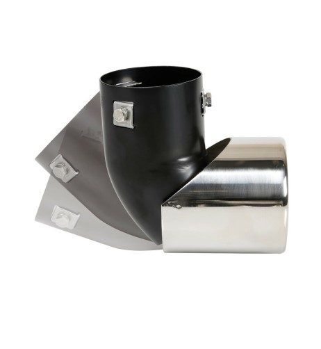 Terminale scarico universale inox singolo gomito regolabile TS 45 50 63mm