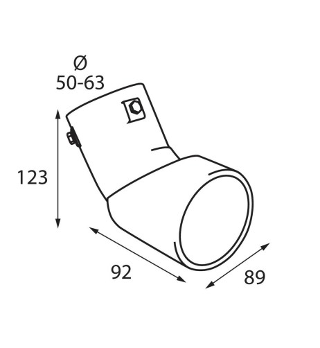 Terminale scarico universale inox singolo gomito regolabile TS 45 50 63mm