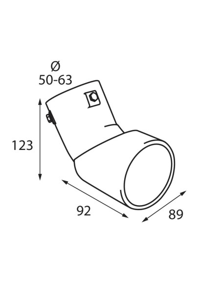 Terminale scarico universale inox singolo gomito regolabile TS 45 50 63mm