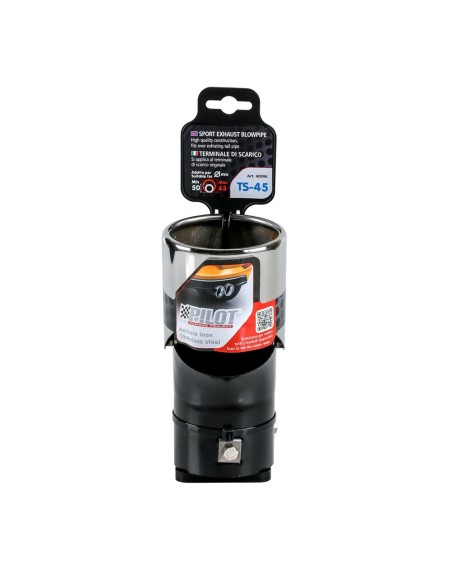 Terminale scarico universale inox singolo gomito regolabile TS 45 50 63mm