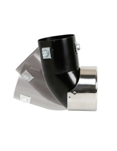 Terminale scarico universale inox singolo gomito regolabile TS 60 37 49mm 2