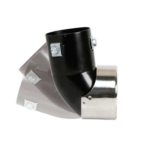 Terminale scarico universale inox singolo gomito regolabile TS 60 37 49mm