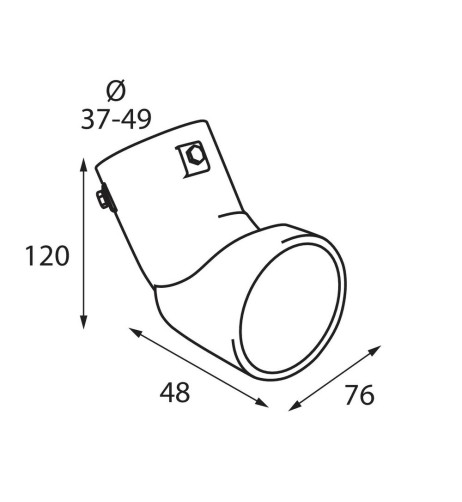 Terminale scarico universale inox singolo gomito regolabile TS 60 37 49mm