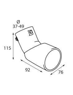 Terminale scarico universale inox singolo gomito regolabile TS 61 37 49mm 2