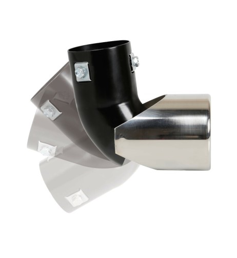 Terminale scarico universale inox singolo gomito regolabile TS 61 37 49mm