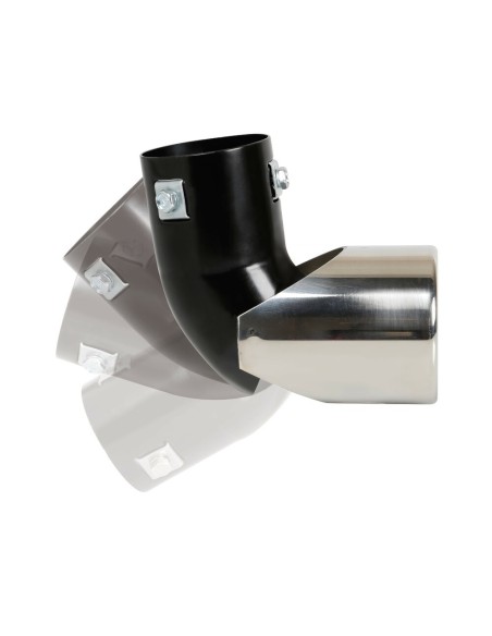 Terminale scarico universale inox singolo gomito regolabile TS 61 37 49mm