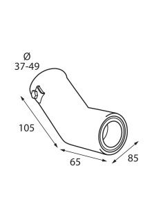 Terminale scarico universale inox singolo gomito TS 20 37 49mm 2