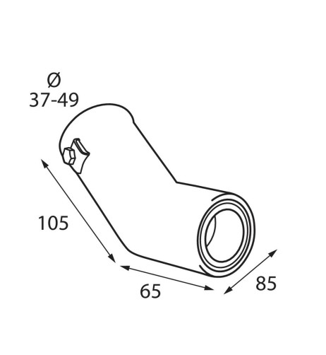 Terminale scarico universale inox singolo gomito TS 20 37 49mm