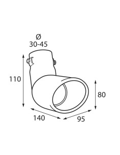 Terminale scarico universale inox singolo gomito TS 21 30 45mm 2