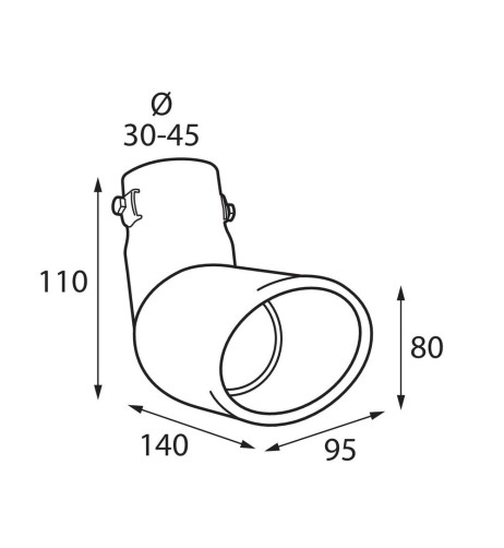 Terminale scarico universale inox singolo gomito TS 21 30 45mm