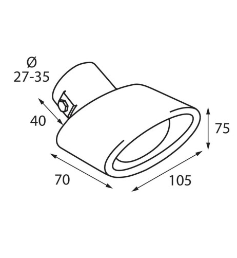 Terminale scarico universale inox singolo gomito TS 31 27 35mm