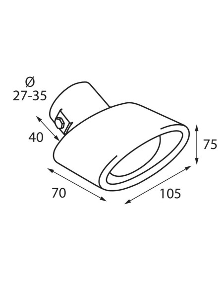 Terminale scarico universale inox singolo gomito TS 31 27 35mm