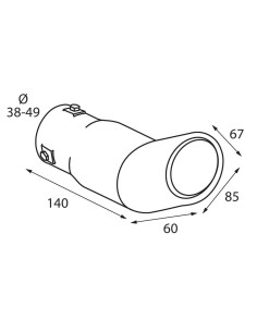 Terminale scarico universale inox singolo gomito TS 33 38 49mm 2