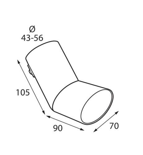 Terminale scarico universale inox singolo gomito TS 41 43 56mm