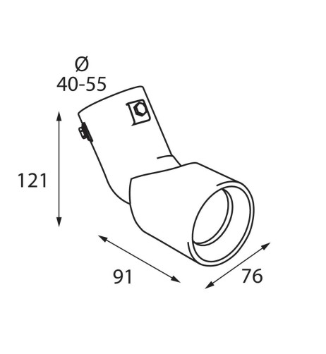 Terminale scarico universale inox singolo regolabile TS 67 40 55mm