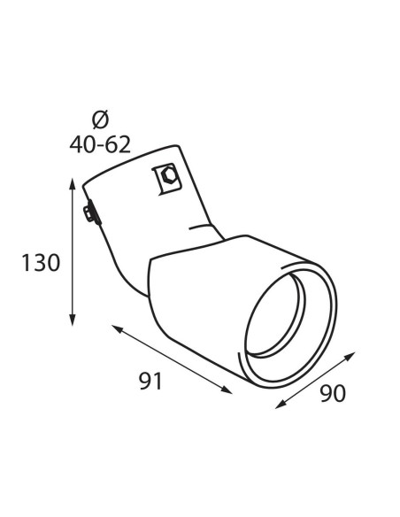 Terminale scarico universale inox singolo regolabile TS 68 40 62mm