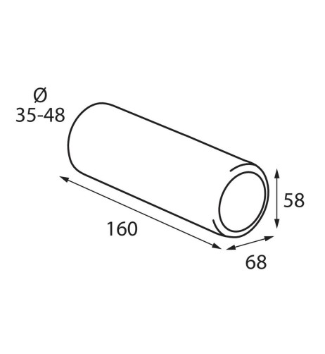 Terminale scarico universale inox singolo T 1 35 48mm
