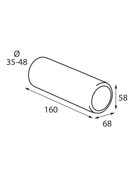 Terminale scarico universale inox singolo T 1 35 48mm