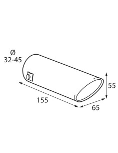 Terminale scarico universale inox singolo T 3 32 45mm 2