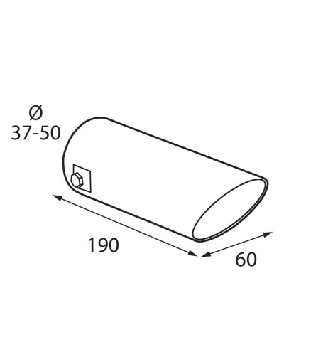 Terminale scarico universale inox singolo T 4 37 50mm