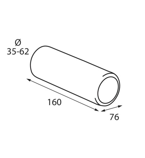 Terminale scarico universale inox singolo TS 02 35 62mm