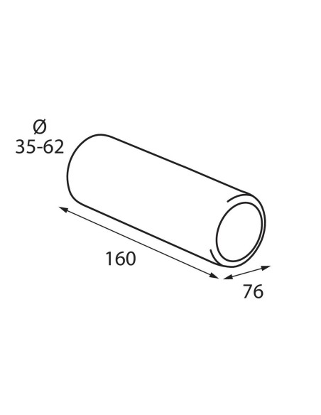 Terminale scarico universale inox singolo TS 02 35 62mm