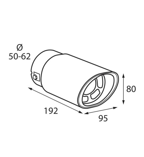 Terminale scarico universale inox singolo TS 03 50 62mm 