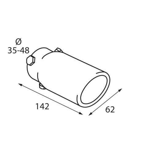 Terminale scarico universale inox singolo TS 06 35 48mm