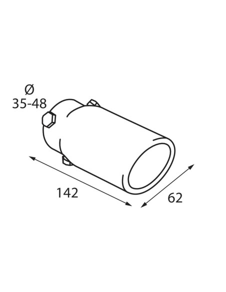 Terminale scarico universale inox singolo TS 06 35 48mm