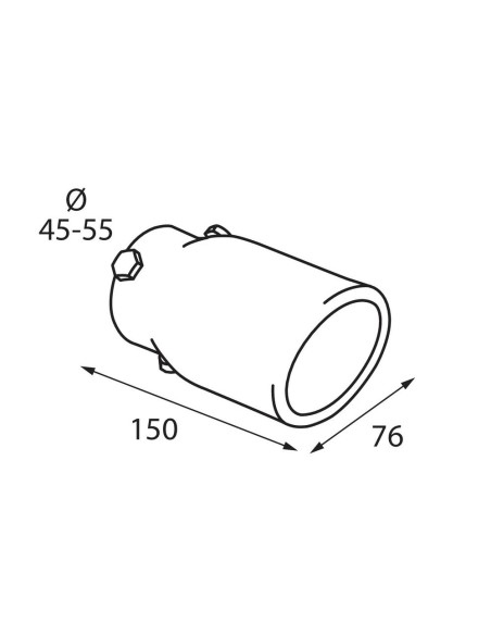 Terminale scarico universale inox singolo TS 07 45 55mm