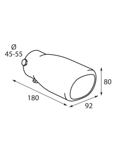 Terminale scarico universale inox singolo TS 10 45 55mm 2