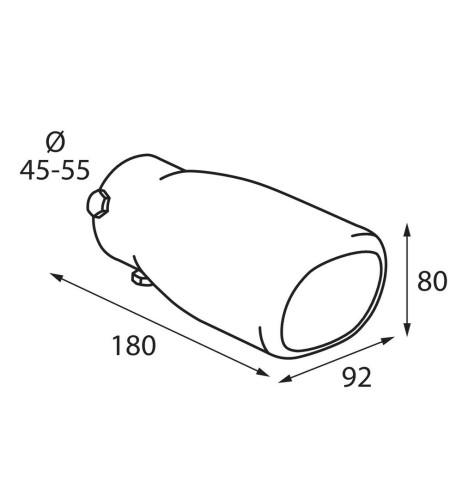 Terminale scarico universale inox singolo TS 10 45 55mm
