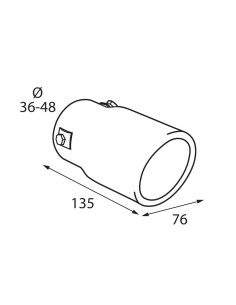 Terminale scarico universale inox singolo TS 15 36 48mm 2