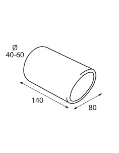 Terminale scarico universale inox singolo TS 16L 40 60mm 2