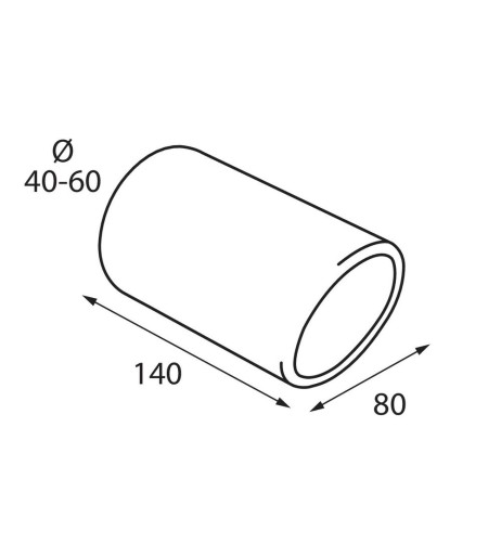 Terminale scarico universale inox singolo TS 16L 40 60mm