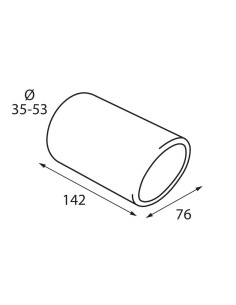 Terminale scarico universale inox singolo TS 16S 35 53mm 2