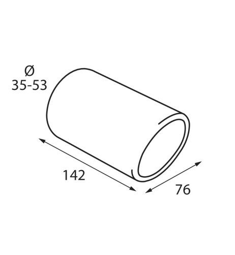 Terminale scarico universale inox singolo TS 16S 35 53mm