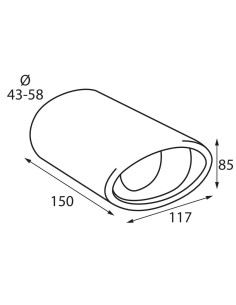 Terminale scarico universale inox singolo TS 17L 43 58mm 2
