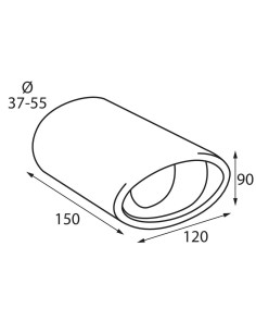 Terminale scarico universale inox singolo TS 17S 37 55mm 2